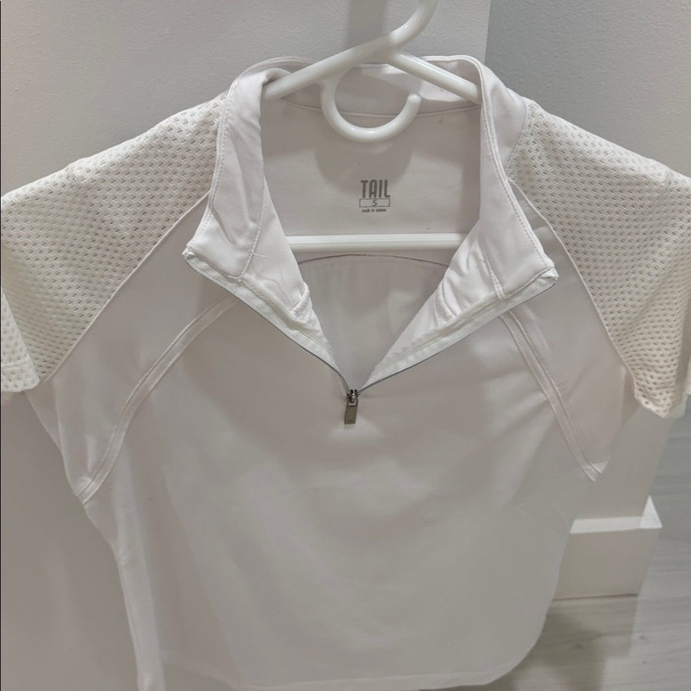 Tail White Mesh Quarter-Zip Shirt